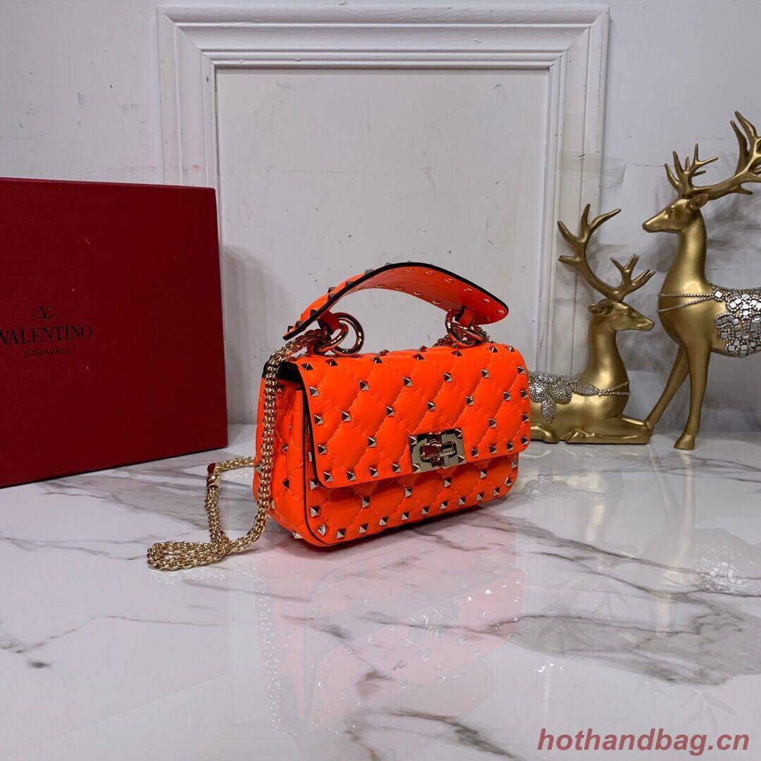 Valentino Garavani Rockstud Spike Original Leather Bag V0124 Orange Valentino Garavani Rockstud Spike Original Leather Bag V0124 Orange