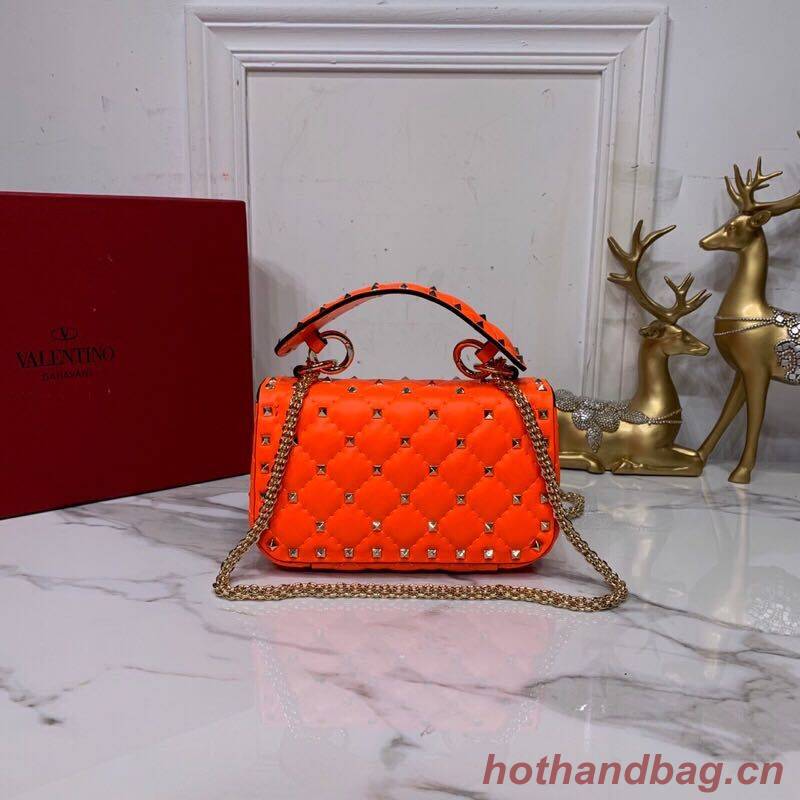 Valentino Garavani Rockstud Spike Original Leather Bag V0124 Orange Valentino Garavani Rockstud Spike Original Leather Bag V0124 Orange