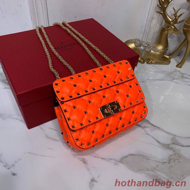 Valentino Garavani Rockstud Spike Original Leather Bag V0124 Orange Valentino Garavani Rockstud Spike Original Leather Bag V0124 Orange