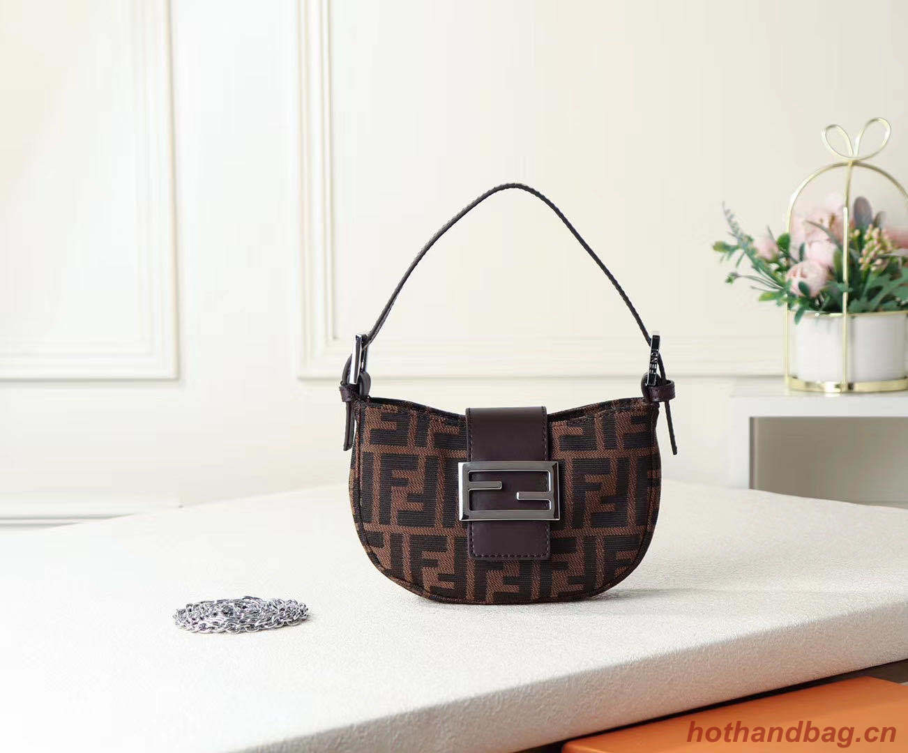 FENDI fabric bag F0399 Brown FENDI fabric bag F0399 Brown