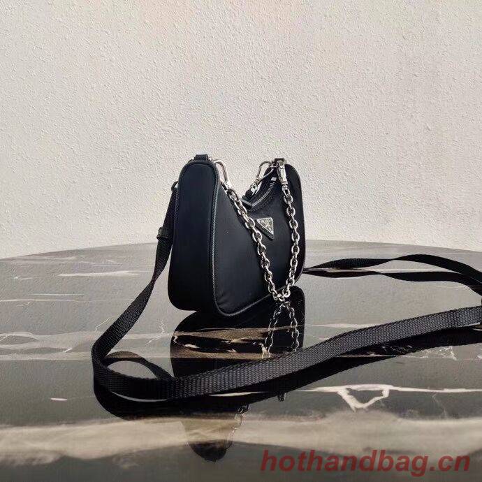 Prada Re-Edition nylon mini shoulder bag 1TT122 black Prada Re-Edition nylon mini shoulder bag 1TT122 black