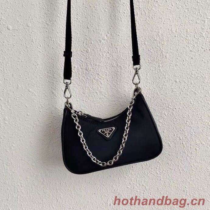 Prada Re-Edition nylon mini shoulder bag 1TT122 black Prada Re-Edition nylon mini shoulder bag 1TT122 black