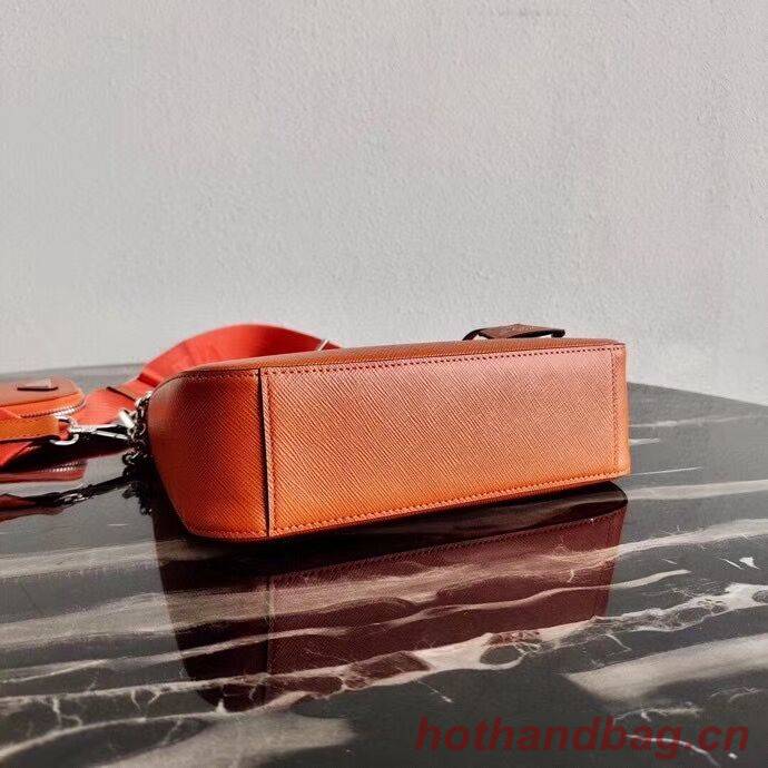 Prada Saffiano leather mini shoulder bag 2BH204 orange Prada Saffiano leather mini shoulder bag 2BH204 orange