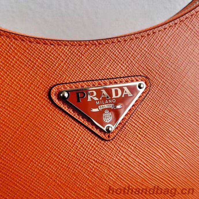 Prada Saffiano leather mini shoulder bag 2BH204 orange Prada Saffiano leather mini shoulder bag 2BH204 orange