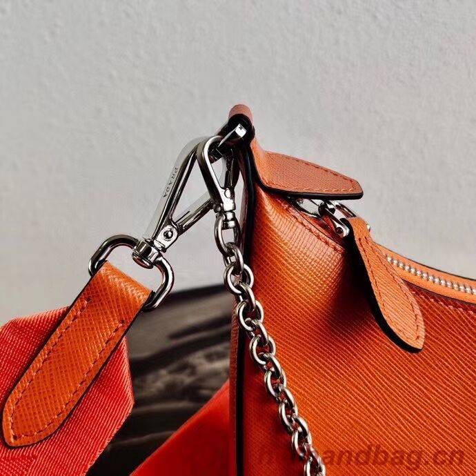 Prada Saffiano leather mini shoulder bag 2BH204 orange Prada Saffiano leather mini shoulder bag 2BH204 orange