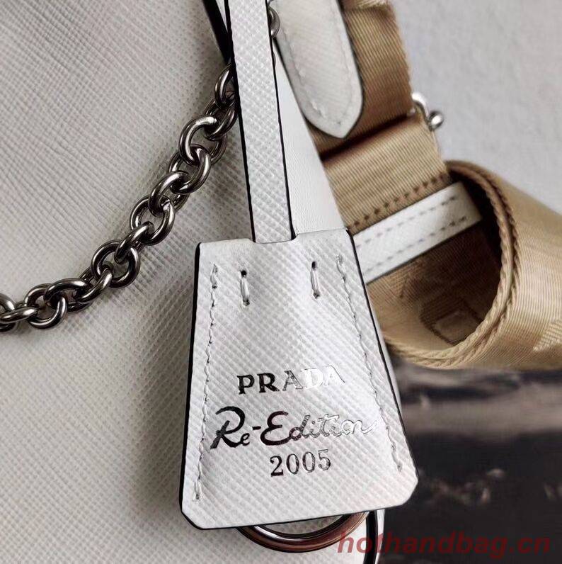 Prada Saffiano leather mini shoulder bag 2BH204 white Prada Saffiano leather mini shoulder bag 2BH204 white