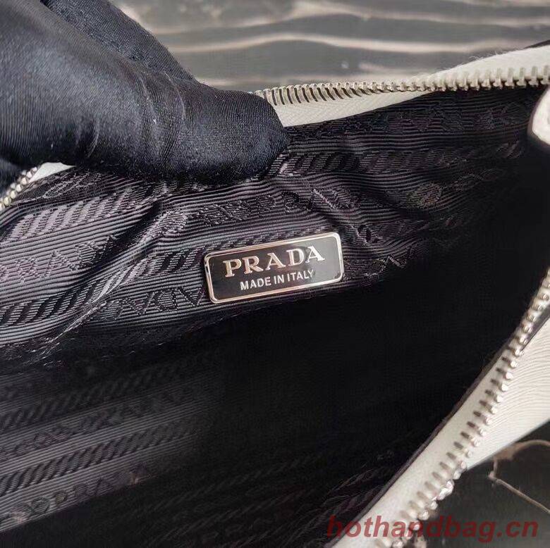 Prada Saffiano leather mini shoulder bag 2BH204 white Prada Saffiano leather mini shoulder bag 2BH204 white