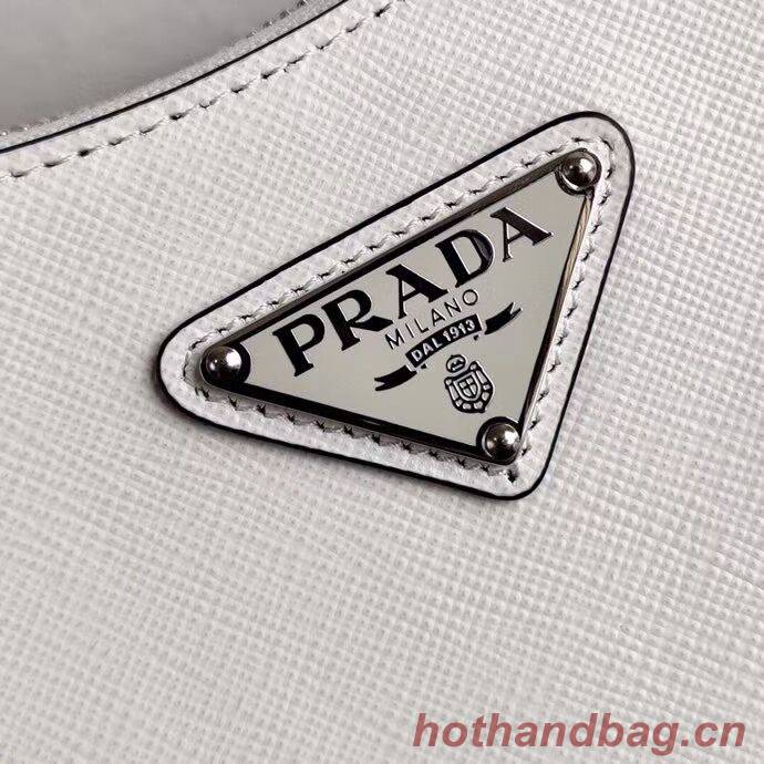 Prada Saffiano leather mini shoulder bag 2BH204 white Prada Saffiano leather mini shoulder bag 2BH204 white