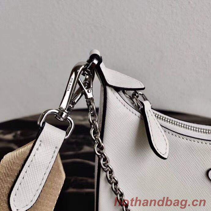 Prada Saffiano leather mini shoulder bag 2BH204 white Prada Saffiano leather mini shoulder bag 2BH204 white