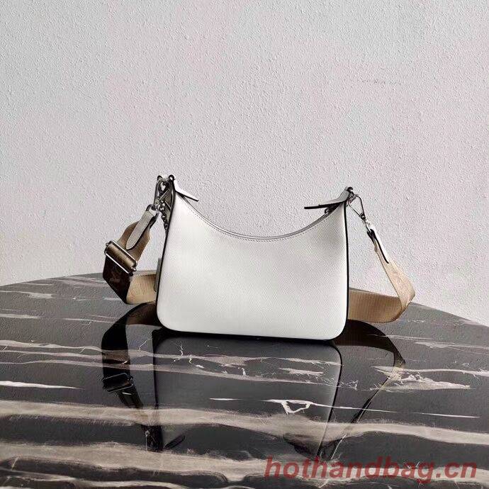 Prada Saffiano leather mini shoulder bag 2BH204 white Prada Saffiano leather mini shoulder bag 2BH204 white