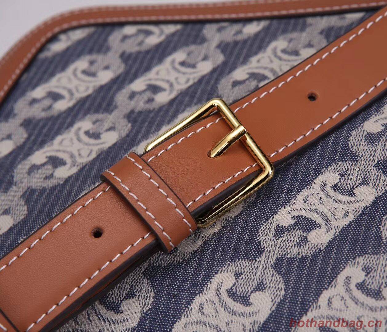 Celine TEEN TRIOMPHE BAG IN TRIOMPHE CANVAS AND CALFSKIN CL87368 blue Celine TEEN TRIOMPHE BAG IN TRIOMPHE CANVAS AND CALFSKIN CL87368 blue