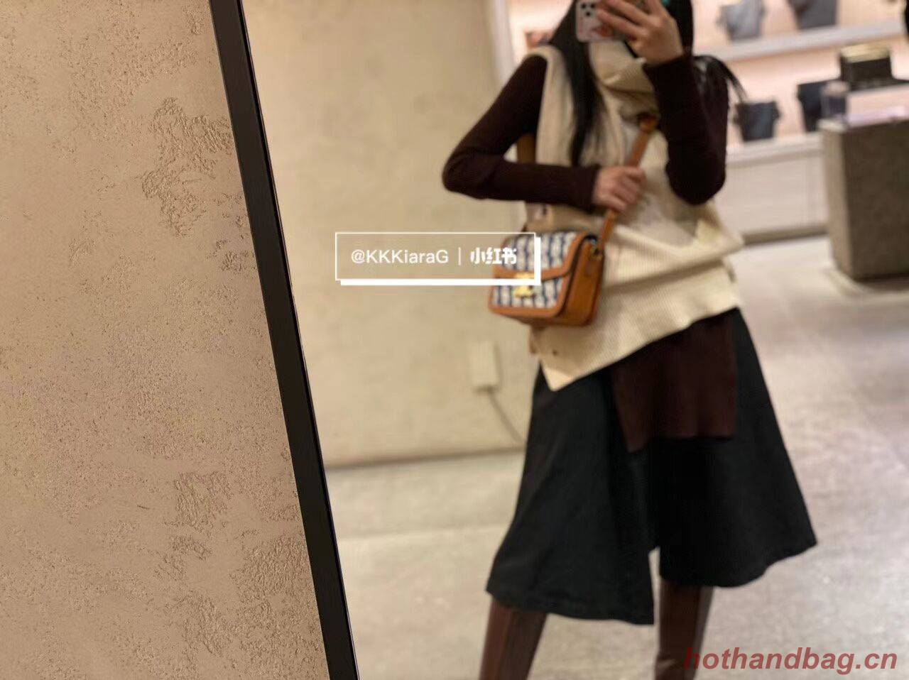 Celine TEEN TRIOMPHE BAG IN TRIOMPHE CANVAS AND CALFSKIN CL88423 BLUE Celine TEEN TRIOMPHE BAG IN TRIOMPHE CANVAS AND CALFSKIN CL88423 BLUE