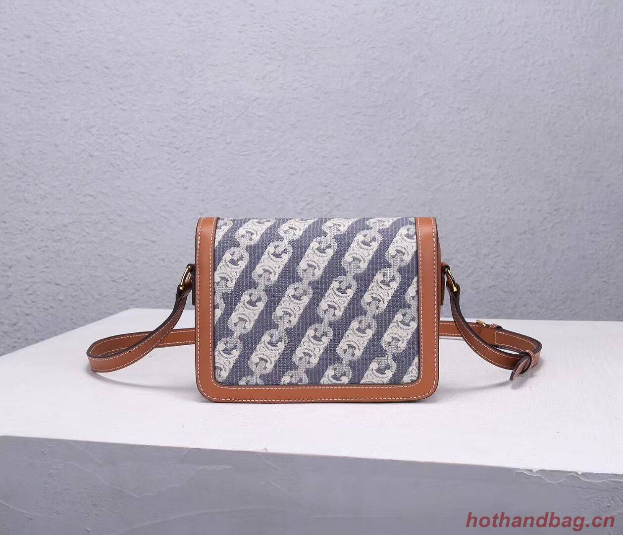 Celine TEEN TRIOMPHE BAG IN TRIOMPHE CANVAS AND CALFSKIN CL88423 BLUE Celine TEEN TRIOMPHE BAG IN TRIOMPHE CANVAS AND CALFSKIN CL88423 BLUE