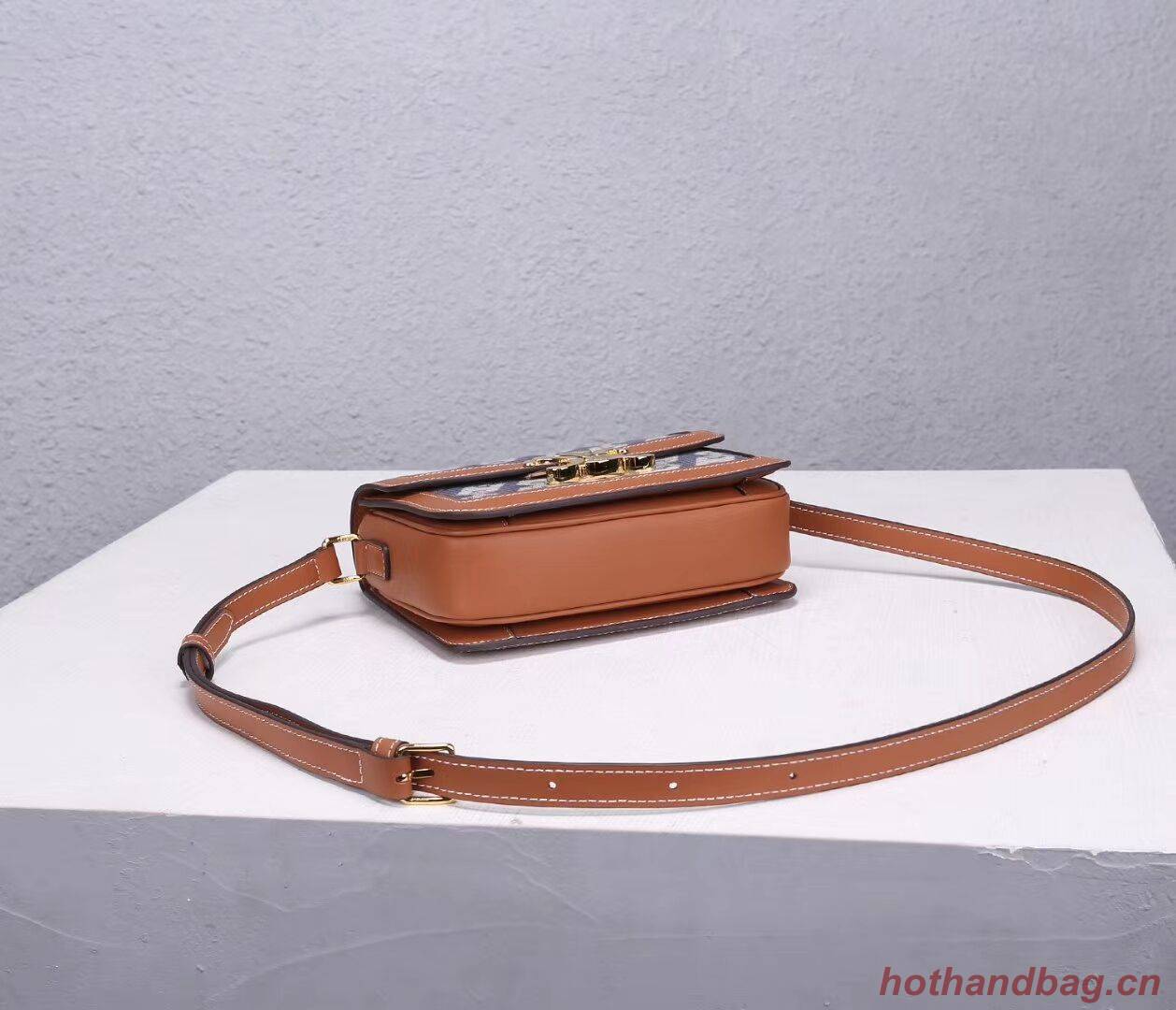 Celine TEEN TRIOMPHE BAG IN TRIOMPHE CANVAS AND CALFSKIN CL88423 BLUE Celine TEEN TRIOMPHE BAG IN TRIOMPHE CANVAS AND CALFSKIN CL88423 BLUE