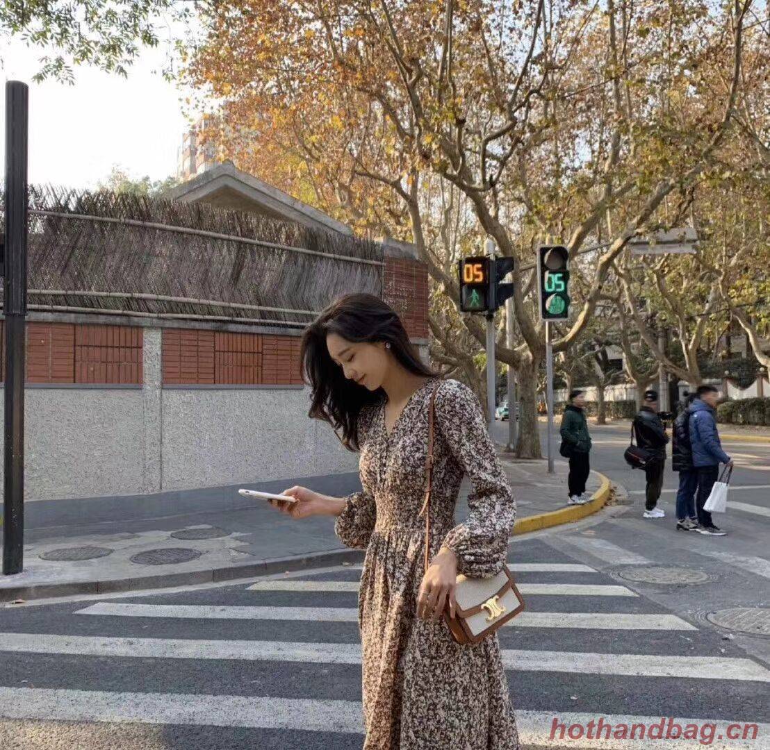 Celine TEEN TRIOMPHE BAG IN TRIOMPHE CANVAS AND CALFSKIN CL88423 BLUE Celine TEEN TRIOMPHE BAG IN TRIOMPHE CANVAS AND CALFSKIN CL88423 BLUE