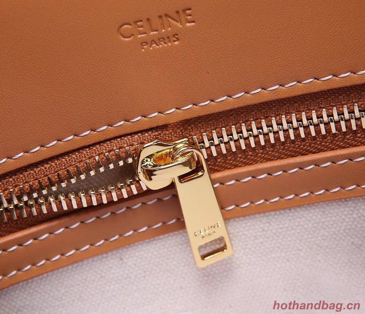 Celine TEEN TRIOMPHE BAG IN TRIOMPHE CANVAS AND CALFSKIN CL91041 white Celine TEEN TRIOMPHE BAG IN TRIOMPHE CANVAS AND CALFSKIN CL91041 white