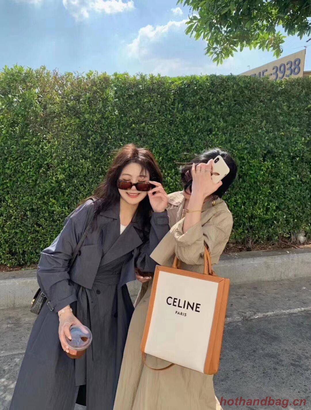 Celine TEEN TRIOMPHE BAG IN TRIOMPHE CANVAS AND CALFSKIN CL91041 white Celine TEEN TRIOMPHE BAG IN TRIOMPHE CANVAS AND CALFSKIN CL91041 white