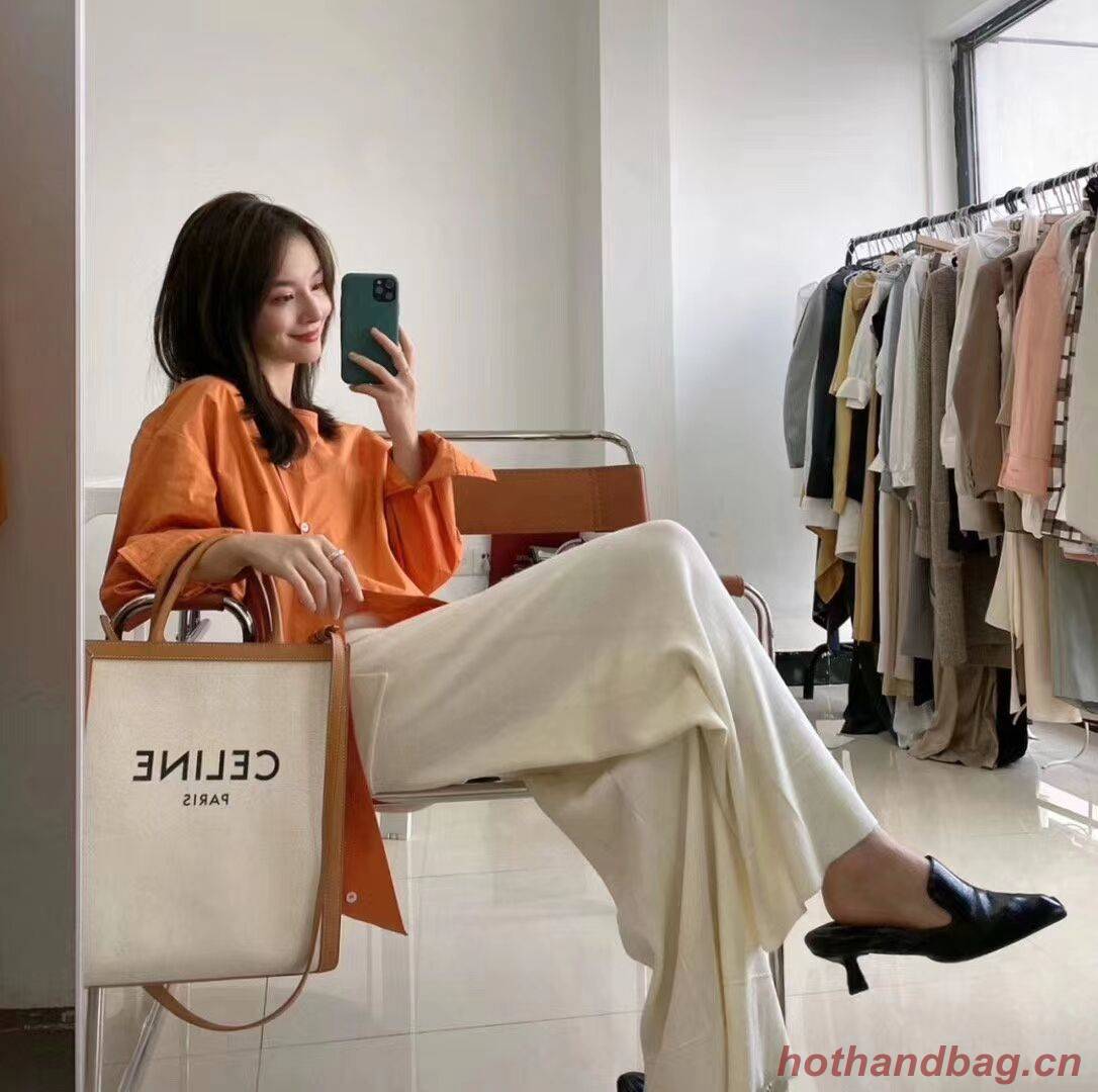 Celine TEEN TRIOMPHE BAG IN TRIOMPHE CANVAS AND CALFSKIN CL91041 white Celine TEEN TRIOMPHE BAG IN TRIOMPHE CANVAS AND CALFSKIN CL91041 white