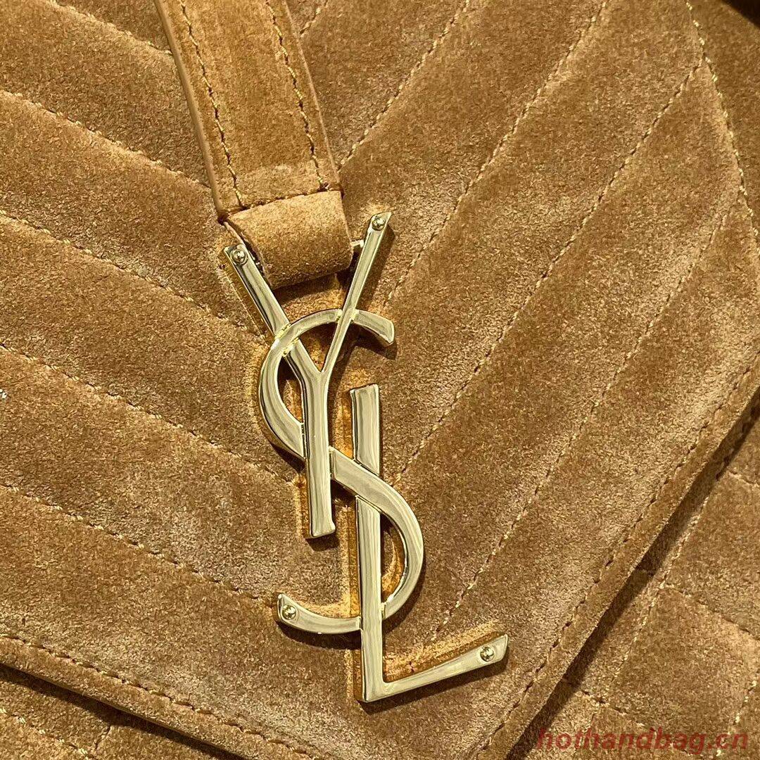 YSL ENVELOPPE MEDIUM BAG IN MIX MATELASSE GRAIN DE POUDRE EMBOSSED IN SUEDE Y487206 brown YSL ENVELOPPE MEDIUM BAG IN MIX MATELASSE GRAIN DE POUDRE EMBOSSED IN SUEDE Y487206 brown