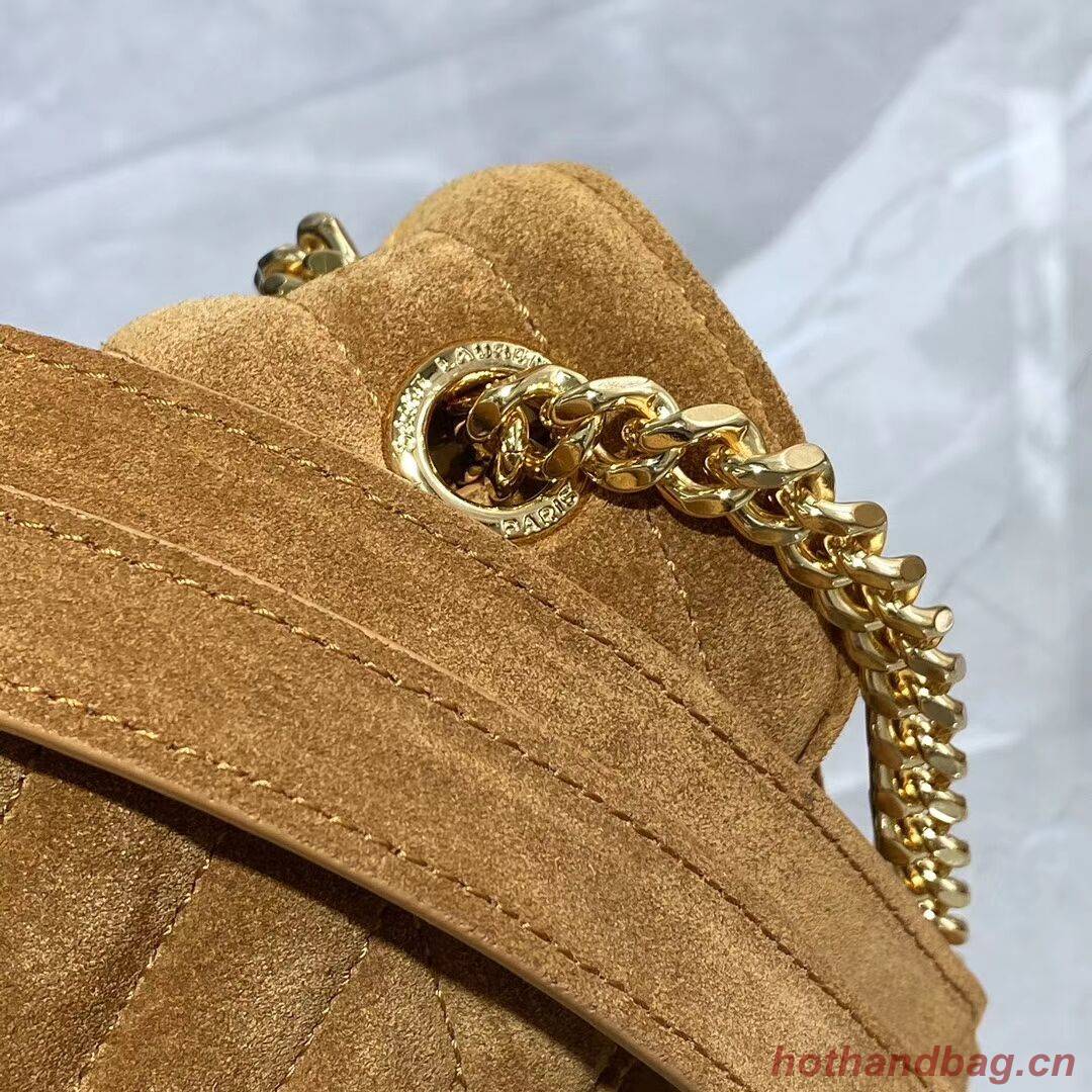 YSL ENVELOPPE MEDIUM BAG IN MIX MATELASSE GRAIN DE POUDRE EMBOSSED IN SUEDE Y487206 brown YSL ENVELOPPE MEDIUM BAG IN MIX MATELASSE GRAIN DE POUDRE EMBOSSED IN SUEDE Y487206 brown