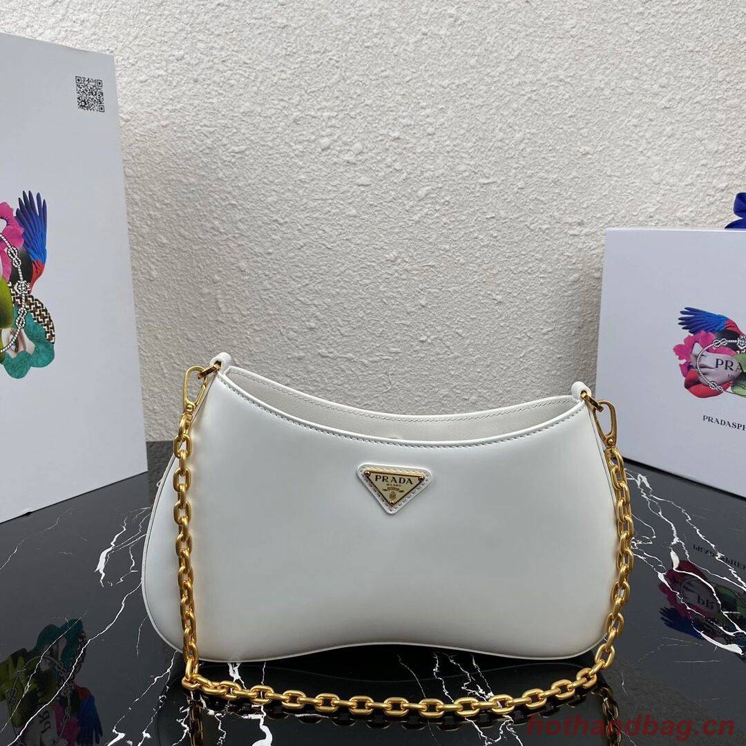Prada Saffiano leather shoulder bag 2BC148 white Prada Saffiano leather shoulder bag 2BC148 white
