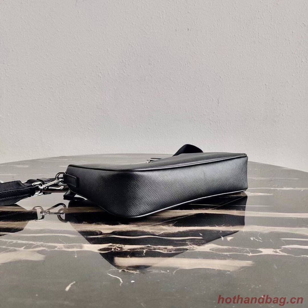 Prada Saffiano leather shoulder bag 2VH113 black Prada Saffiano leather shoulder bag 2VH113 black