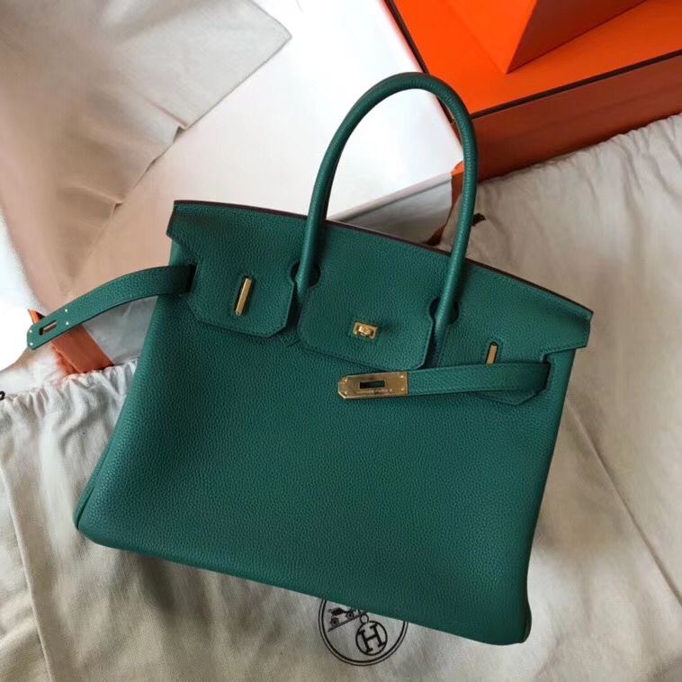 Hermes Birkin Bag Original Leather 35CM 17825 Green Hermes Birkin Bag Original Leather 35CM 17825 Green