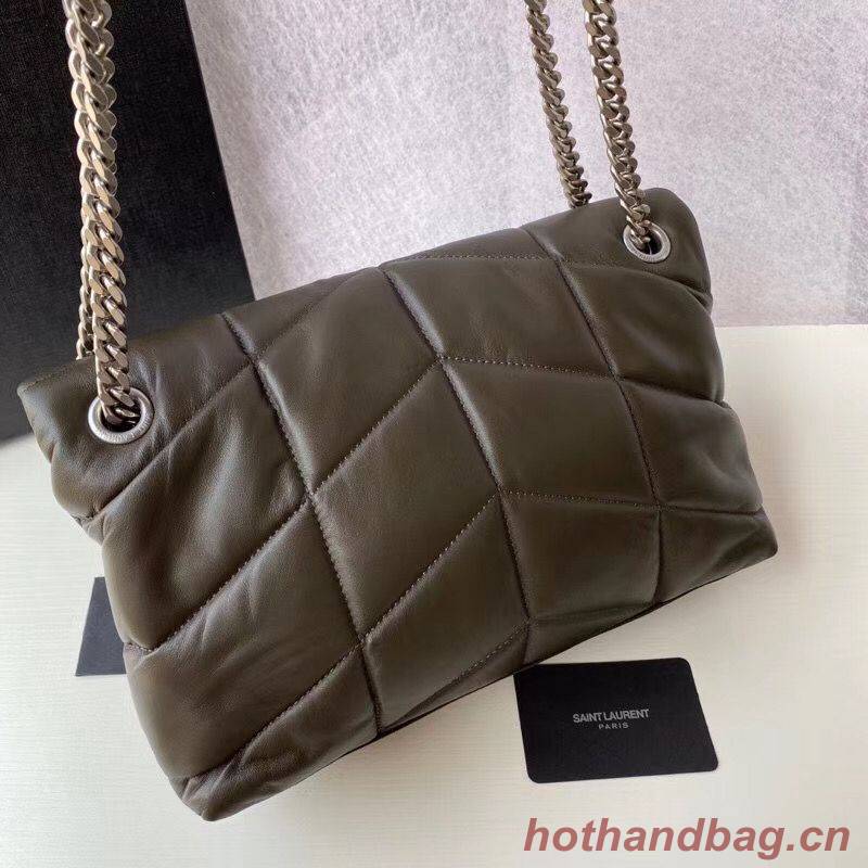 Yves Saint Laurent LOULOU PUFFER SMALL BAG IN QUILTED LAMBSKIN 5774761 ANEMONE GREEN Yves Saint Laurent LOULOU PUFFER SMALL BAG IN QUILTED LAMBSKIN 5774761 ANEMONE GREEN