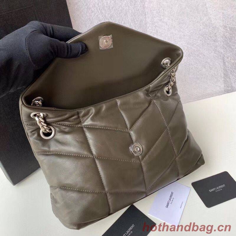 Yves Saint Laurent LOULOU PUFFER SMALL BAG IN QUILTED LAMBSKIN 5774761 ANEMONE GREEN Yves Saint Laurent LOULOU PUFFER SMALL BAG IN QUILTED LAMBSKIN 5774761 ANEMONE GREEN