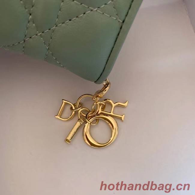 MINI LADY DIOR WALLET Cannage Lambskin S0178 green