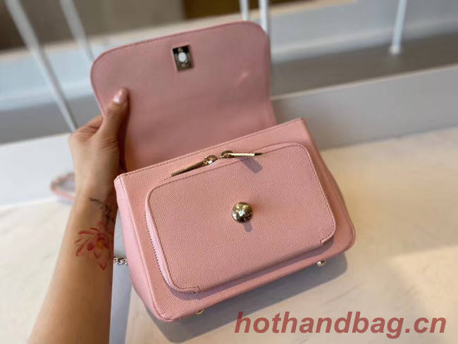 Chanel small flap bag Calfskin & Gold-Tone Metal A93749 pink