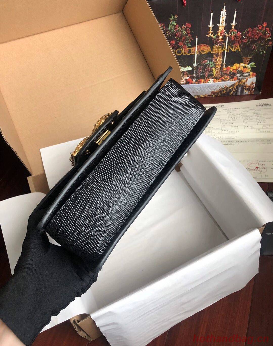 Dolce & Gabbana Origianl Lizard skin Leather Bag 4916F Black Dolce & Gabbana Origianl Lizard skin Leather Bag 4916F Black