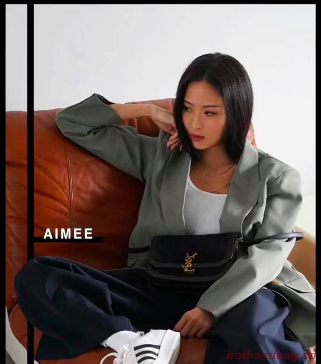 Yves Saint Laurent IN SUEDE AND SMOOTH LEATHER Y535025E Black Yves Saint Laurent IN SUEDE AND SMOOTH LEATHER Y535025E Black