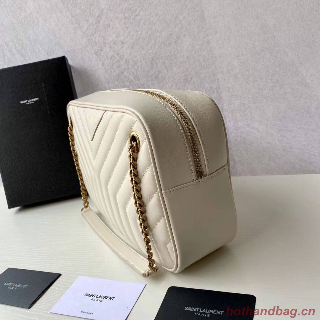 Yves Saint Laurent Calfskin Leather Shoulder Bag Y625386 white Yves Saint Laurent Calfskin Leather Shoulder Bag Y625386 white
