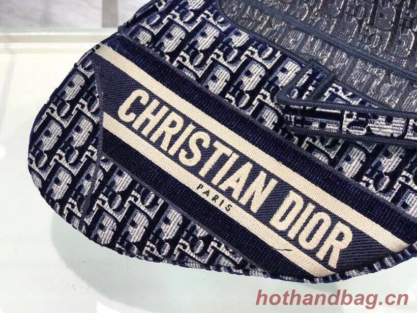 SADDLE BAG Dior Oblique Embroidered Velvet C0044 blue SADDLE BAG Dior Oblique Embroidered Velvet C0044 blue