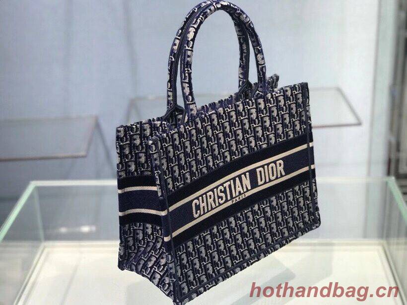 SMALL DIOR BOOK TOTE blue Dior Oblique Embroidered Velvet M1287Z SMALL DIOR BOOK TOTE blue Dior Oblique Embroidered Velvet M1287Z