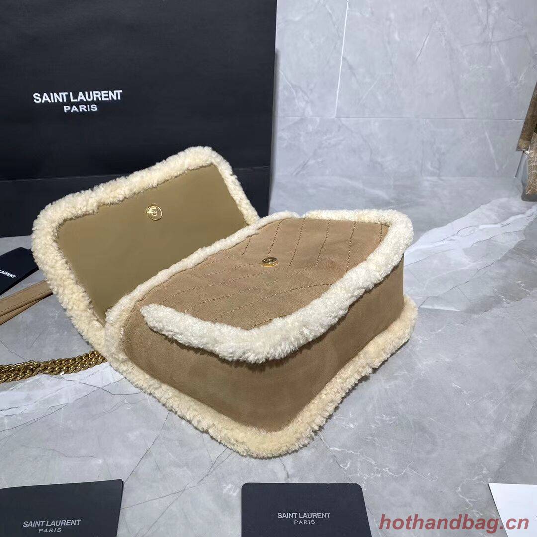 Yves Saint Laurent IN Cashmere AND SMOOTH LEATHER Y533037 brown Yves Saint Laurent IN Cashmere AND SMOOTH LEATHER Y533037 brown