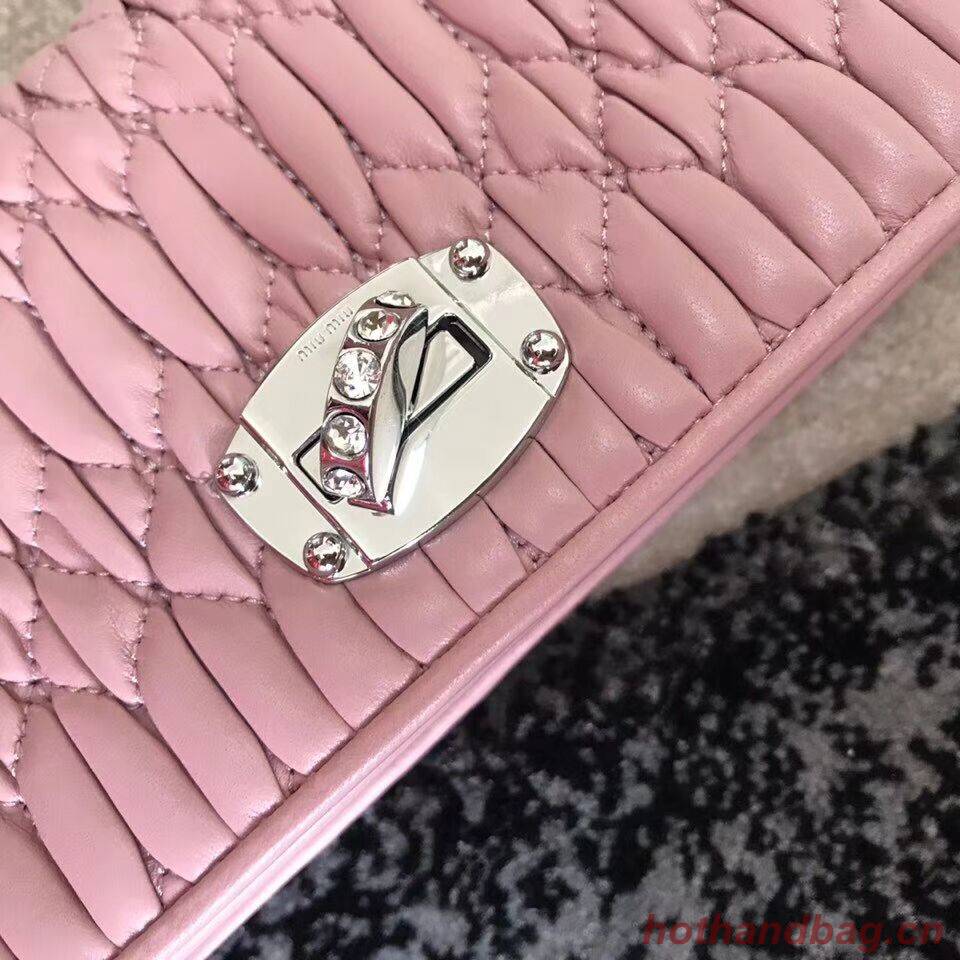 miu miu Matelasse Nappa Leather Shoulder Bag 5DH044A pink miu miu Matelasse Nappa Leather Shoulder Bag 5DH044A pink