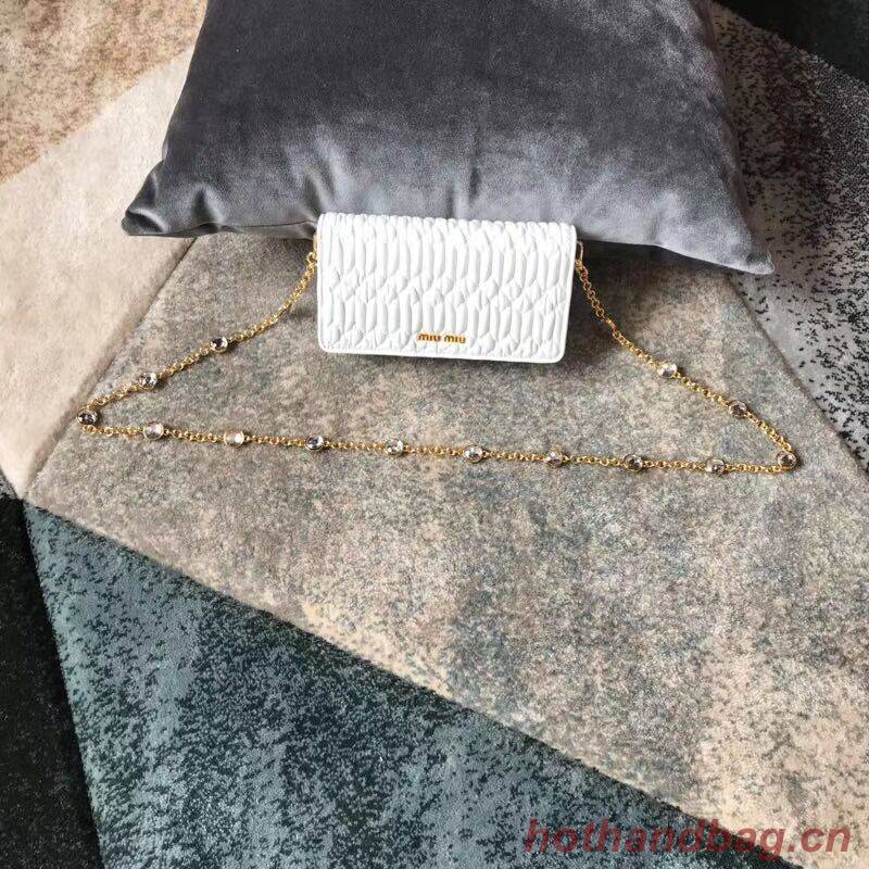 miu miu Matelasse Nappa Leather Shoulder Bag 5DH044A white miu miu Matelasse Nappa Leather Shoulder Bag 5DH044A white