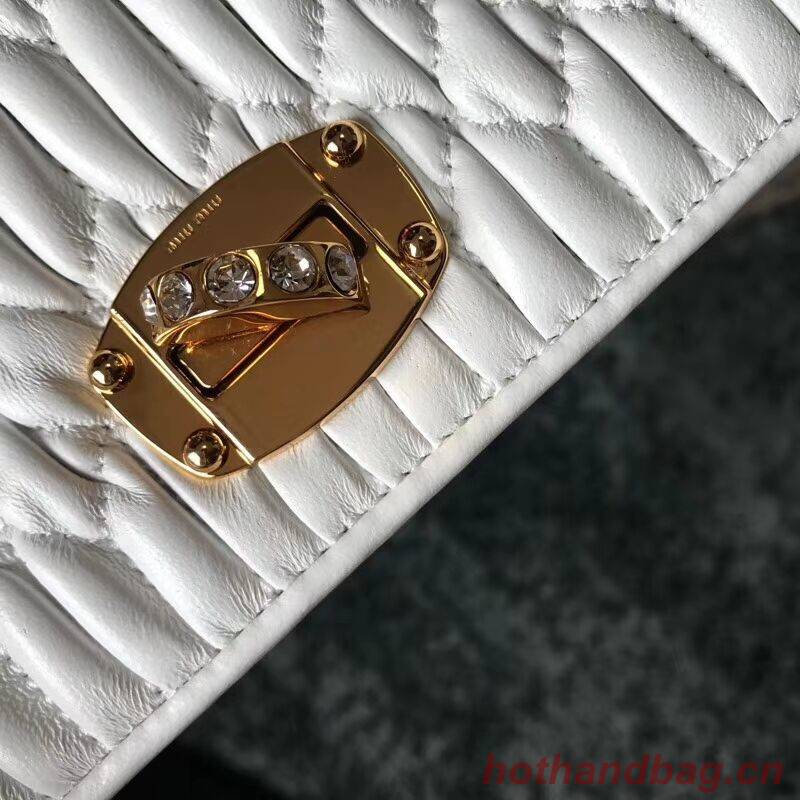 miu miu Matelasse Nappa Leather Shoulder Bag 5DH044A white miu miu Matelasse Nappa Leather Shoulder Bag 5DH044A white