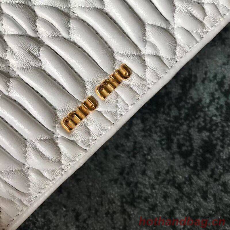 miu miu Matelasse Nappa Leather Shoulder Bag 5DH044A white miu miu Matelasse Nappa Leather Shoulder Bag 5DH044A white