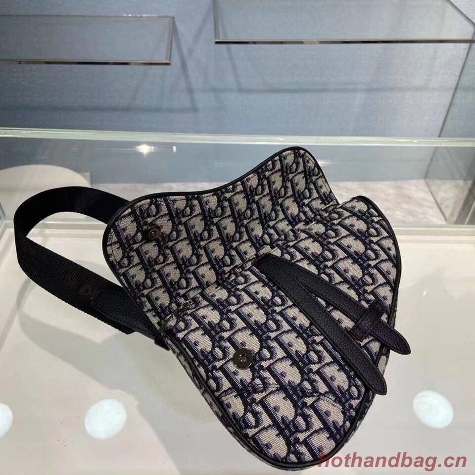 SADDLE FLAT BELT POUCH Blue Dior Oblique Jacquard C2106 SADDLE FLAT BELT POUCH Blue Dior Oblique Jacquard C2106