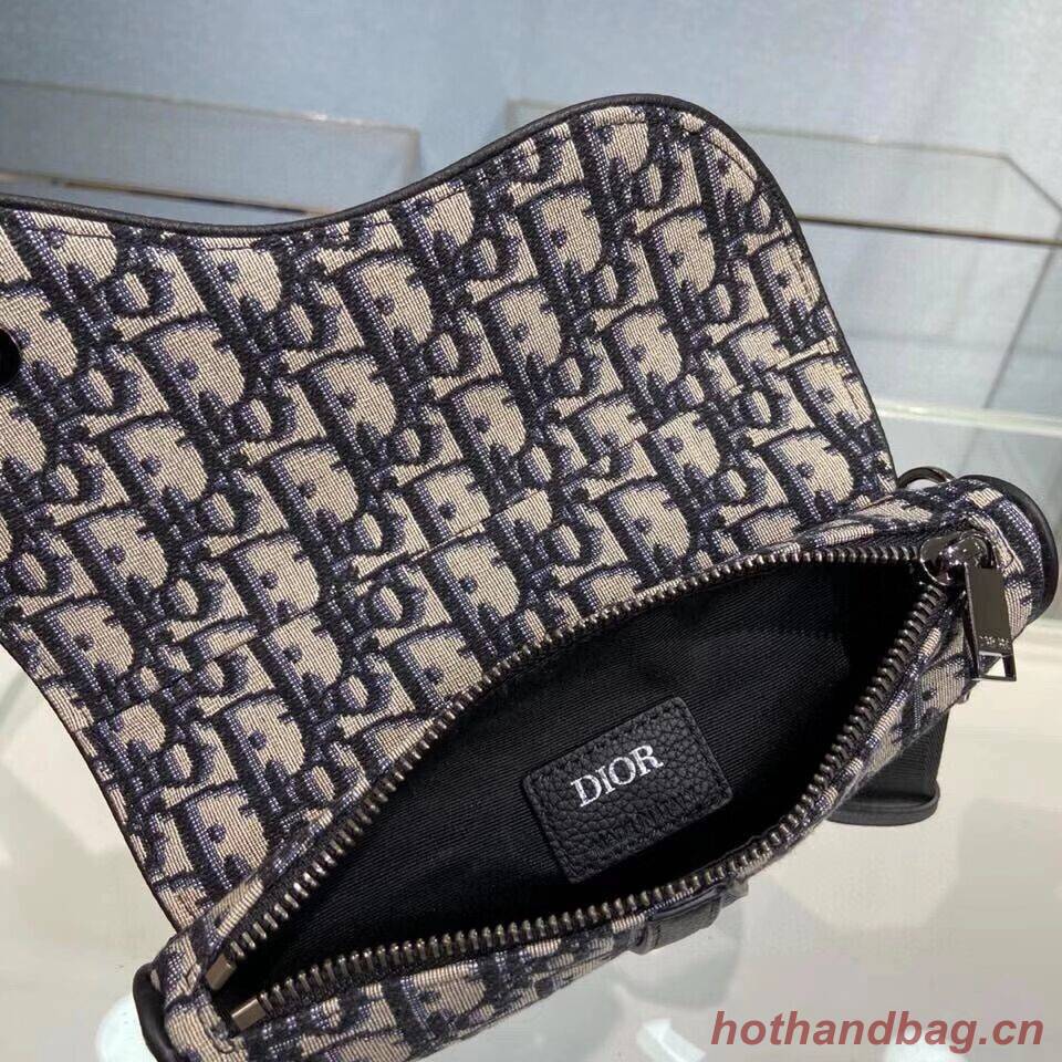 SADDLE FLAT BELT POUCH Blue Dior Oblique Jacquard C2106 SADDLE FLAT BELT POUCH Blue Dior Oblique Jacquard C2106