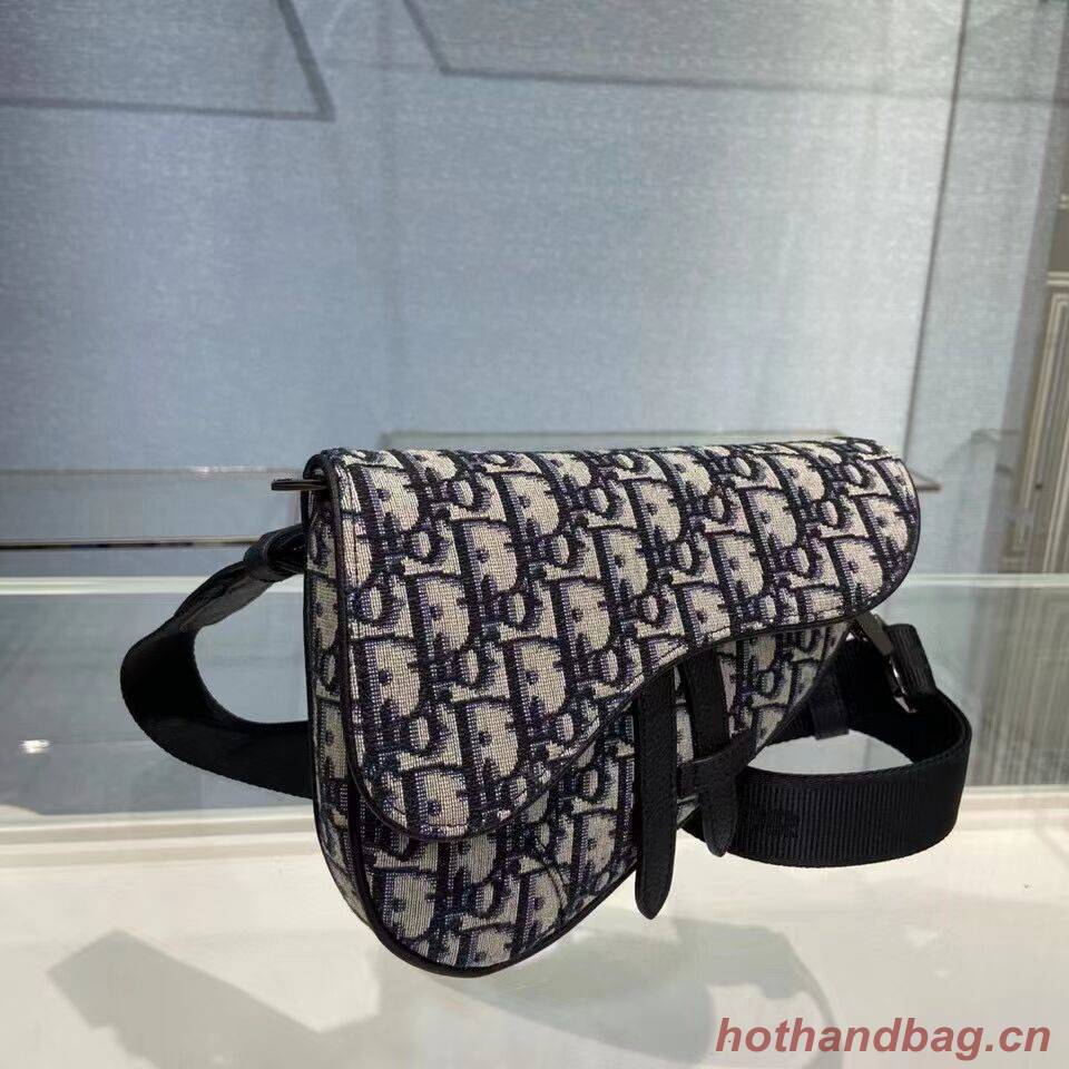 SADDLE FLAT BELT POUCH Blue Dior Oblique Jacquard C2106 SADDLE FLAT BELT POUCH Blue Dior Oblique Jacquard C2106