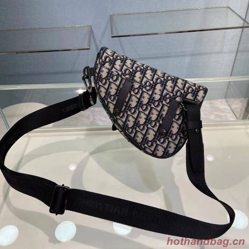 SADDLE FLAT BELT POUCH Blue Dior Oblique Jacquard C2106 SADDLE FLAT BELT POUCH Blue Dior Oblique Jacquard C2106