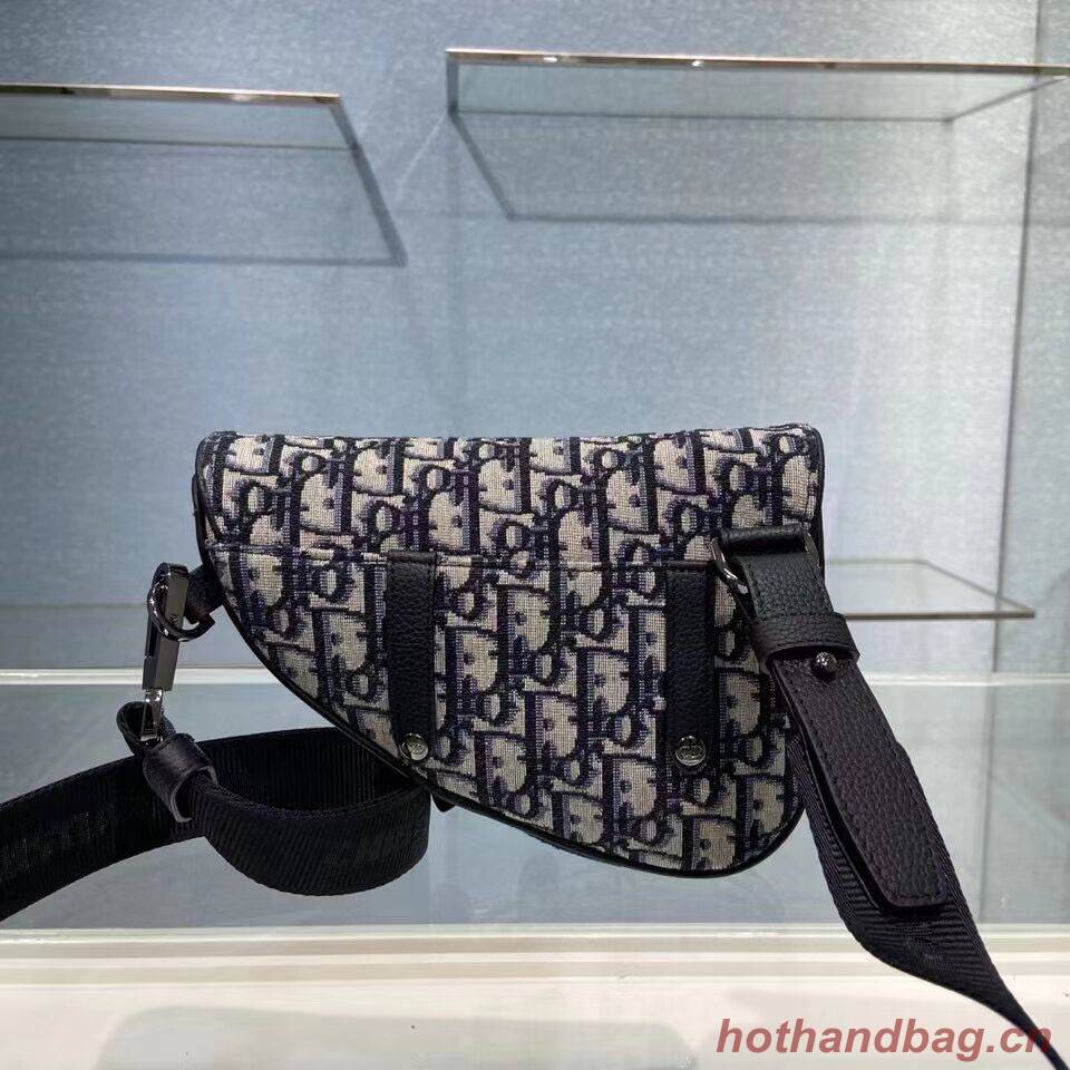 SADDLE FLAT BELT POUCH Blue Dior Oblique Jacquard C2106 SADDLE FLAT BELT POUCH Blue Dior Oblique Jacquard C2106