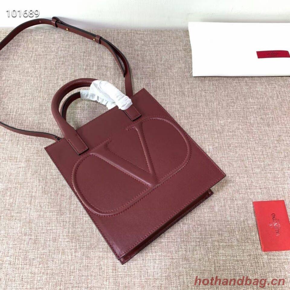 VALENTINO Origianl leather tote V2022 oxblood red VALENTINO Origianl leather tote V2022 oxblood red