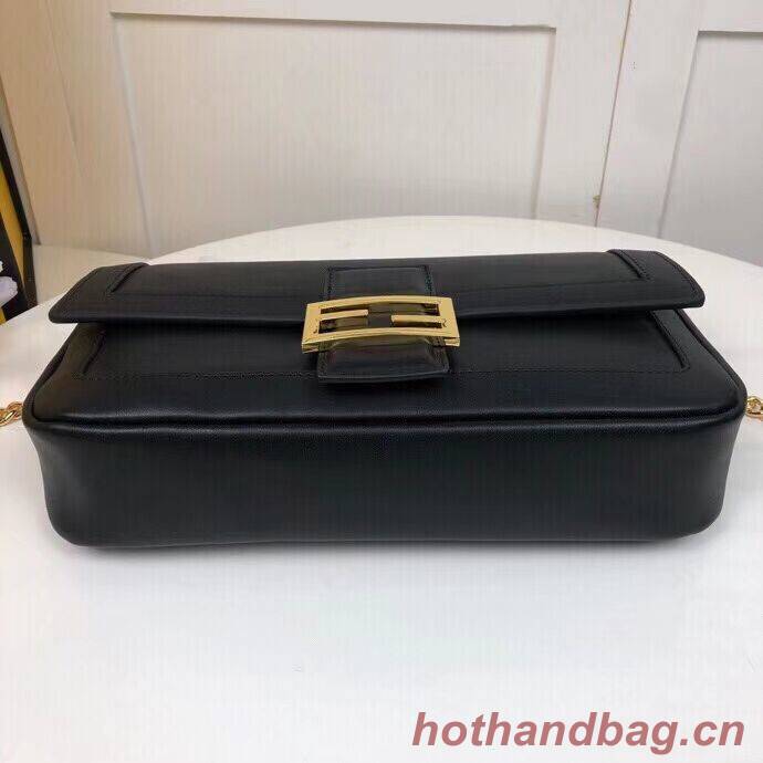 FENDI BAGUETTE CHAIN Black nappa leather bag 8BR783A FENDI BAGUETTE CHAIN Black nappa leather bag 8BR783A