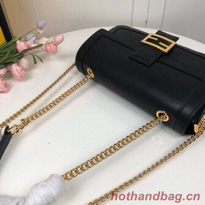 FENDI BAGUETTE CHAIN Black nappa leather bag 8BR783A FENDI BAGUETTE CHAIN Black nappa leather bag 8BR783A