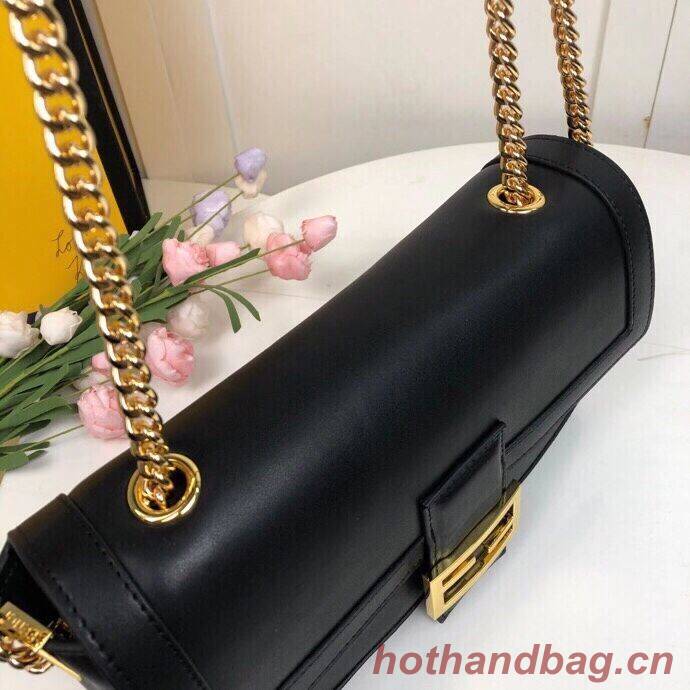 FENDI BAGUETTE CHAIN Black nappa leather bag 8BR783A FENDI BAGUETTE CHAIN Black nappa leather bag 8BR783A